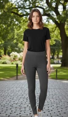 Contempo Women’s Leggings High Waist Strech Gray Size Small